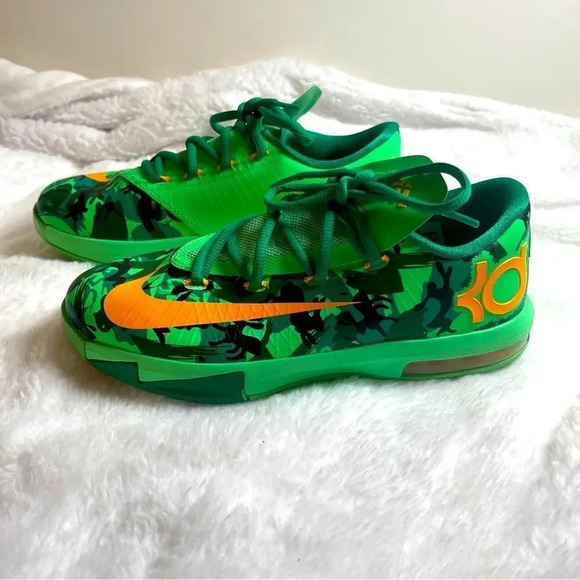 Nike Zoom KD 6 VI Easter 2013 599477-303 Green Camo/Orange Basketball -Size 4.5Y - Picture 3 of 8